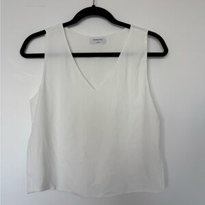 Aritzia Women's White Sleeveless Chiffon Top